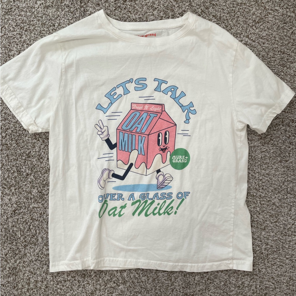 mure + grand let’s talk over a glass of oat milk t shirt